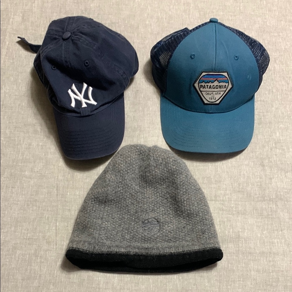 Patagonia Cap & Wool Beanie 47 NY Yankees Cap Men/Women Unisex Bundle